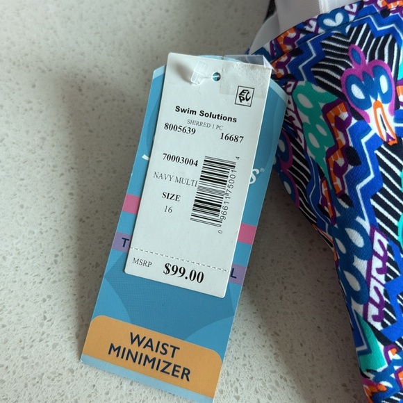 Women's Tummy-Control Shirred-Bodice One-Piece 16 - Picture 11 of 14